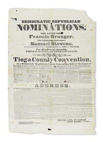 (NEW YORK.) Pair of large political broadsides.